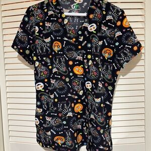 Halloween scrub top
